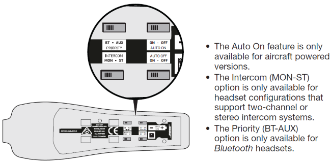 Bose A20 Operation Switches